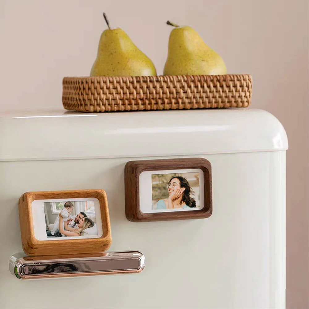 3" fridge magnet mini solid wood display frame - Image 3
