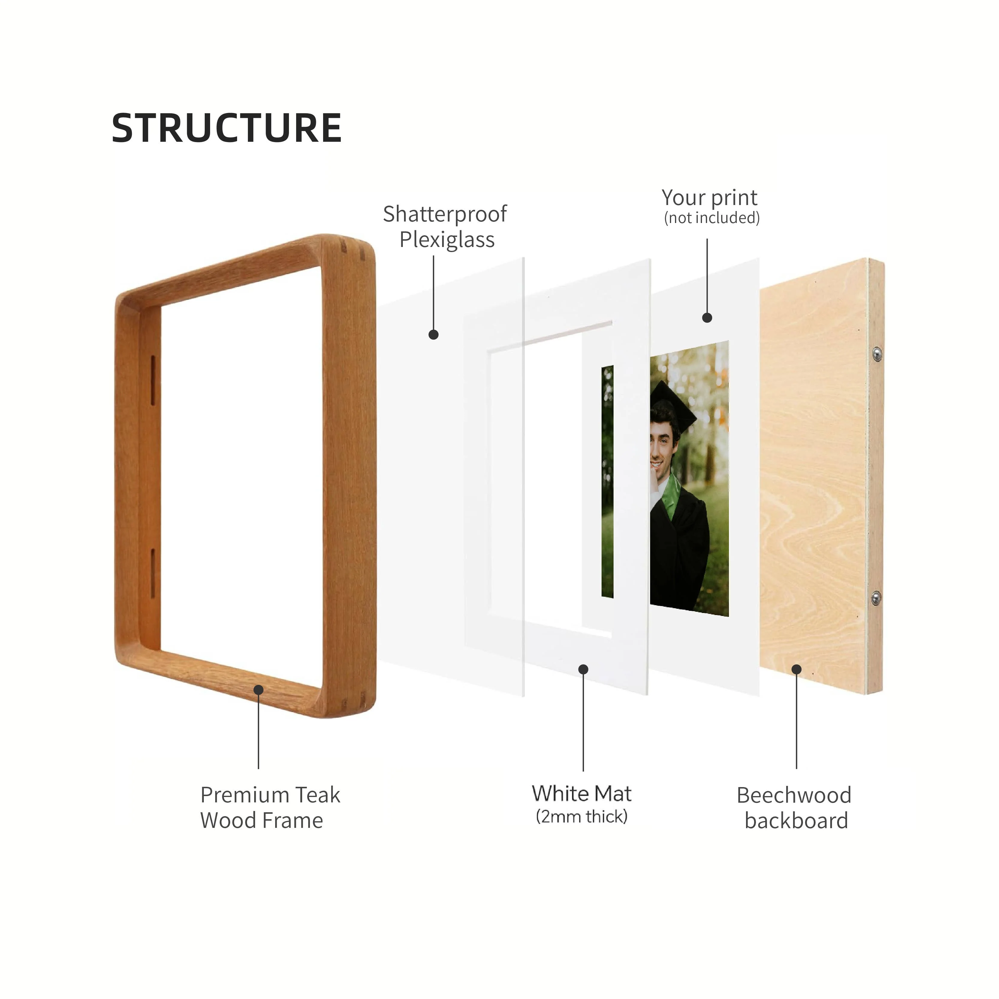 5x7" solid wood picture frame - Image 4