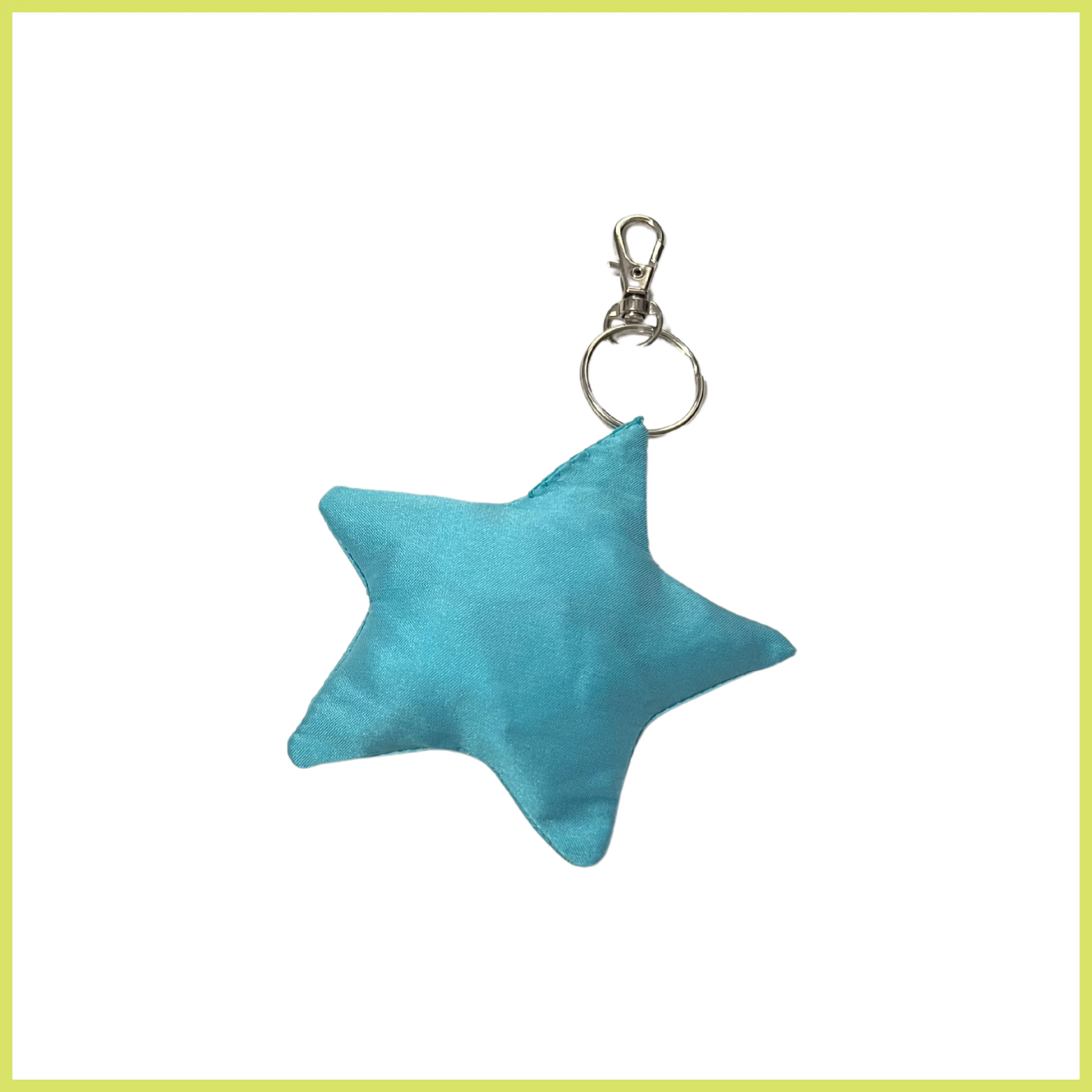 aqua blue star bag charm