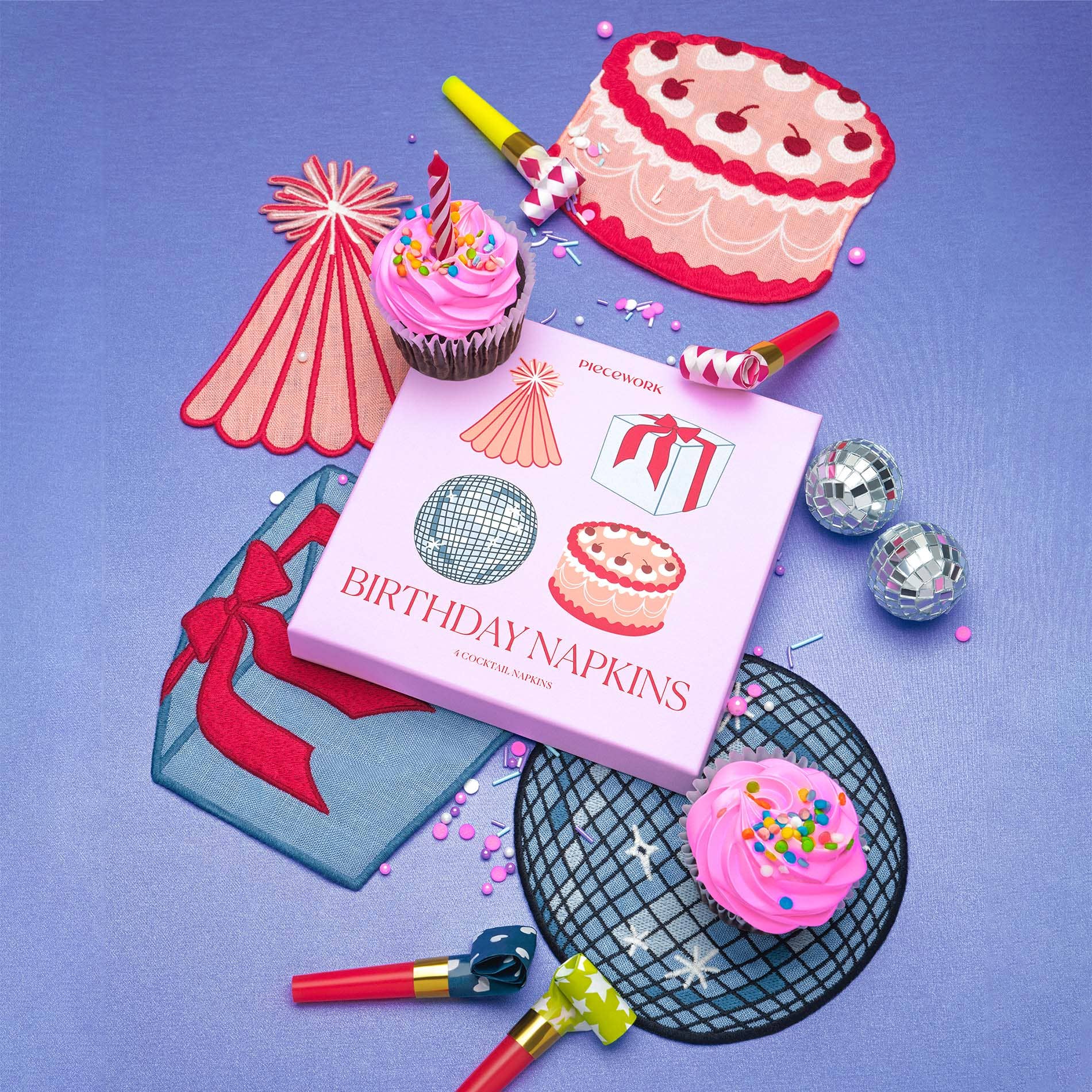birthday cocktail napkins - set of 4 - Image 2