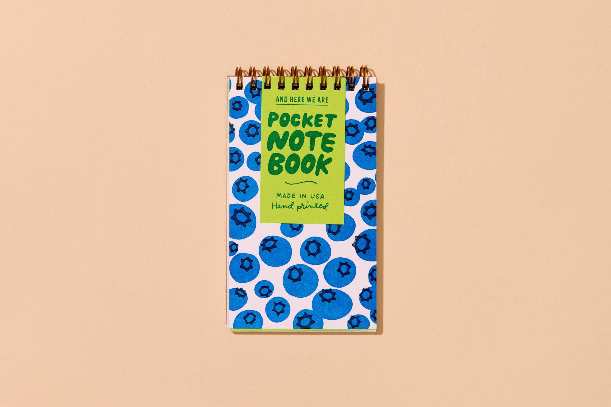 blueberry letterpress pocket-size spiral notebook