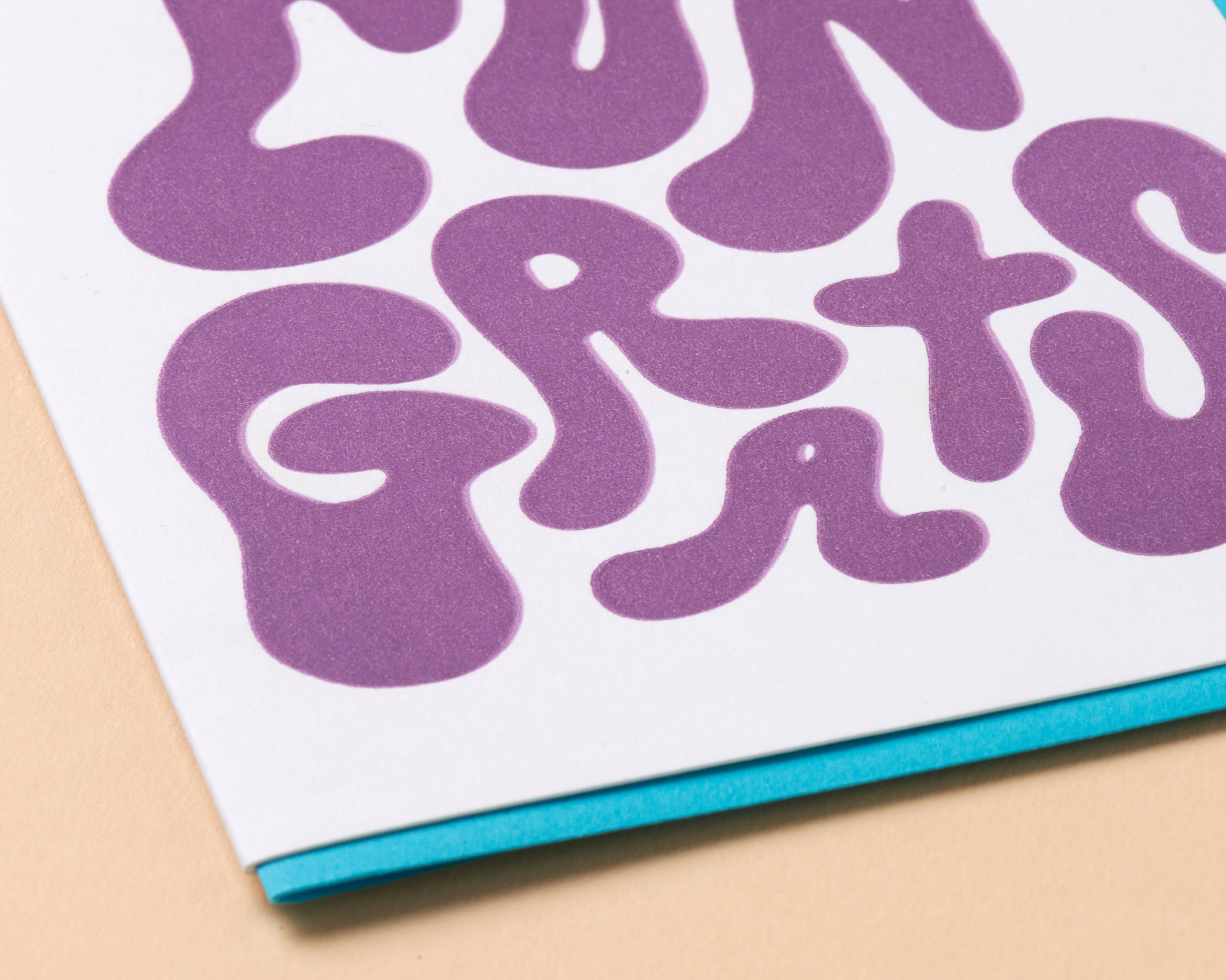 bubble congrats letterpress greeting card - Image 2