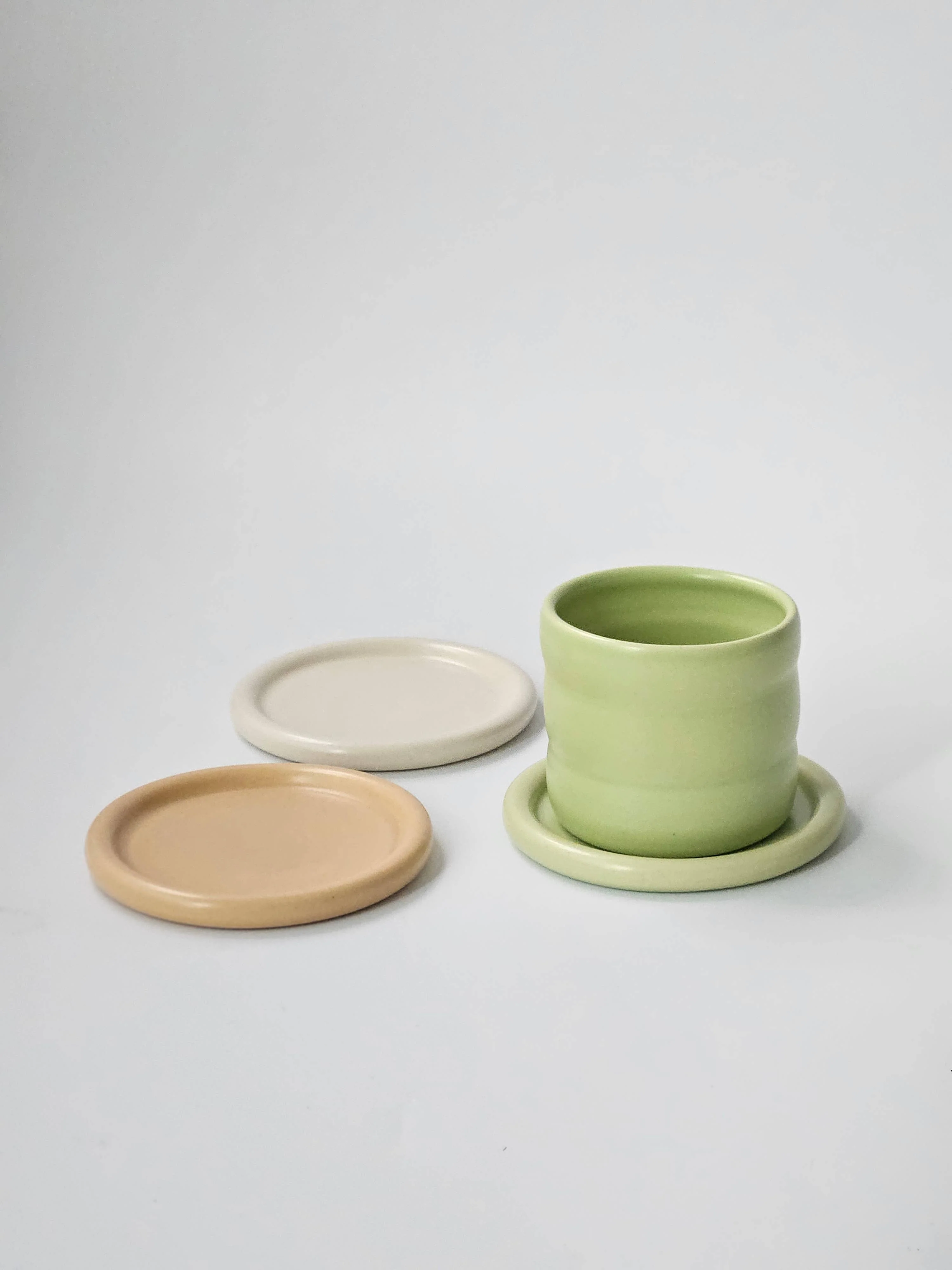 handmade ceramic classic bubble edge coaster