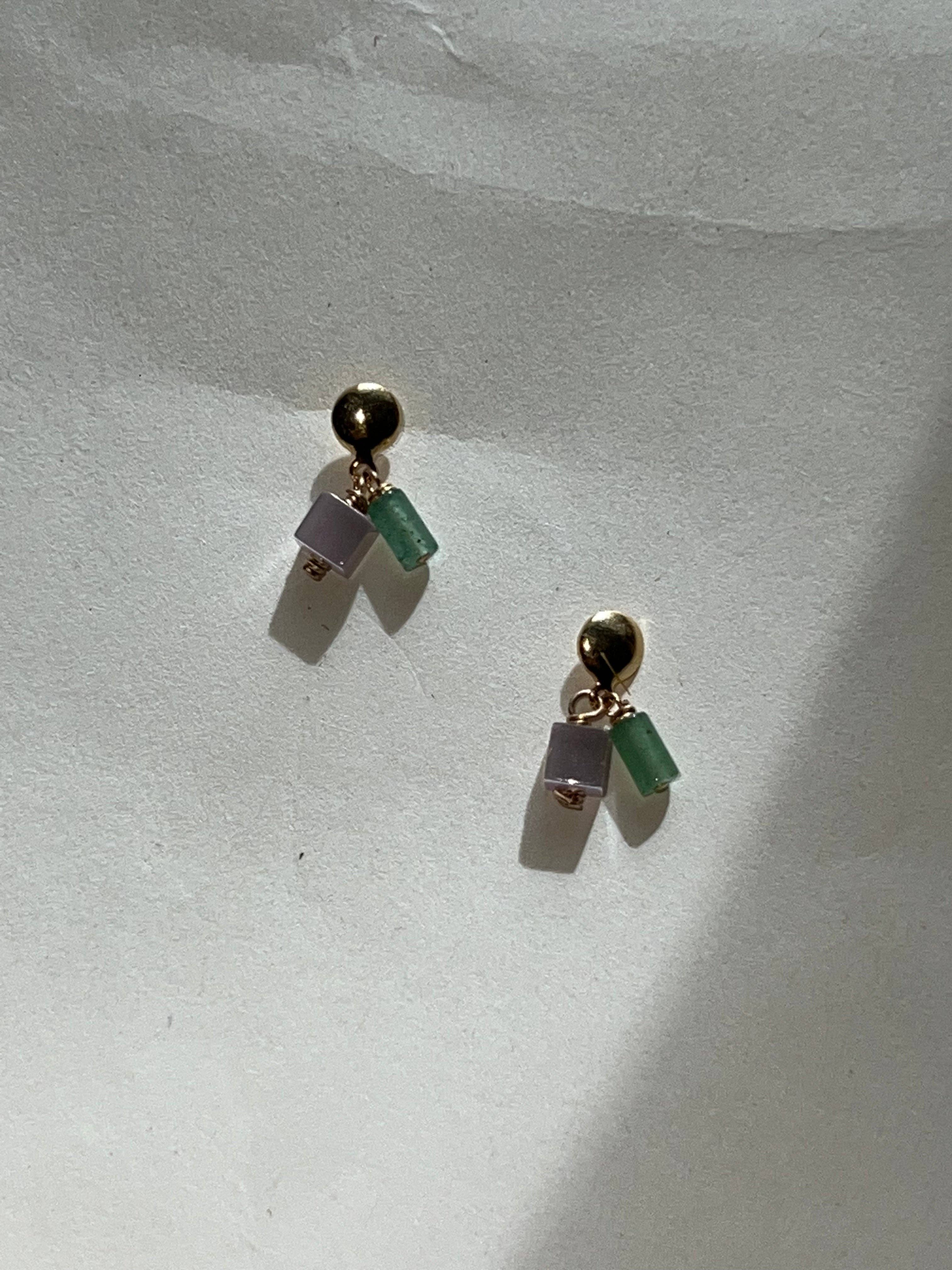 colorblock drop earrings