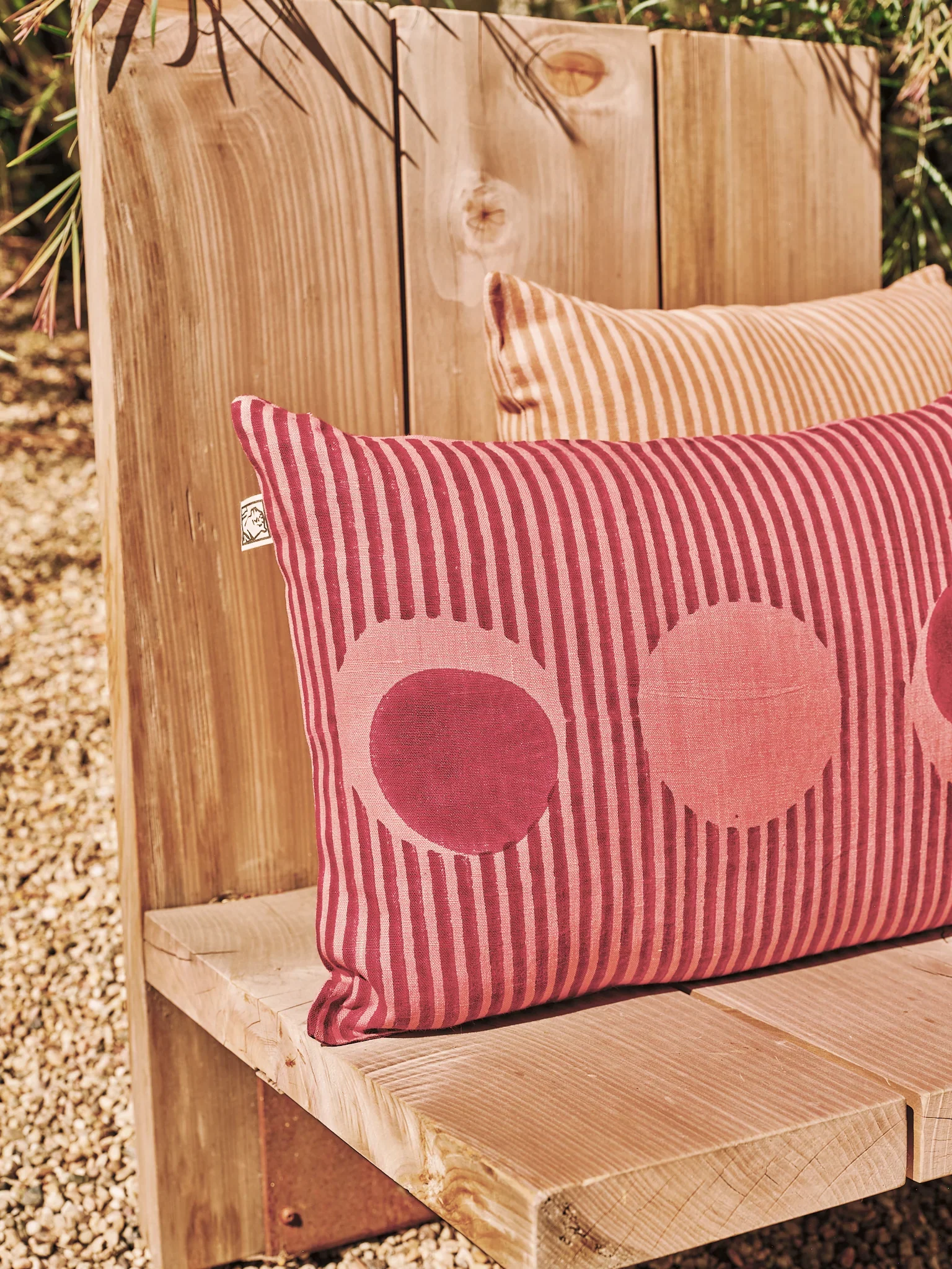 desert stripes- block printed pillow cover rectangle - Image 4
