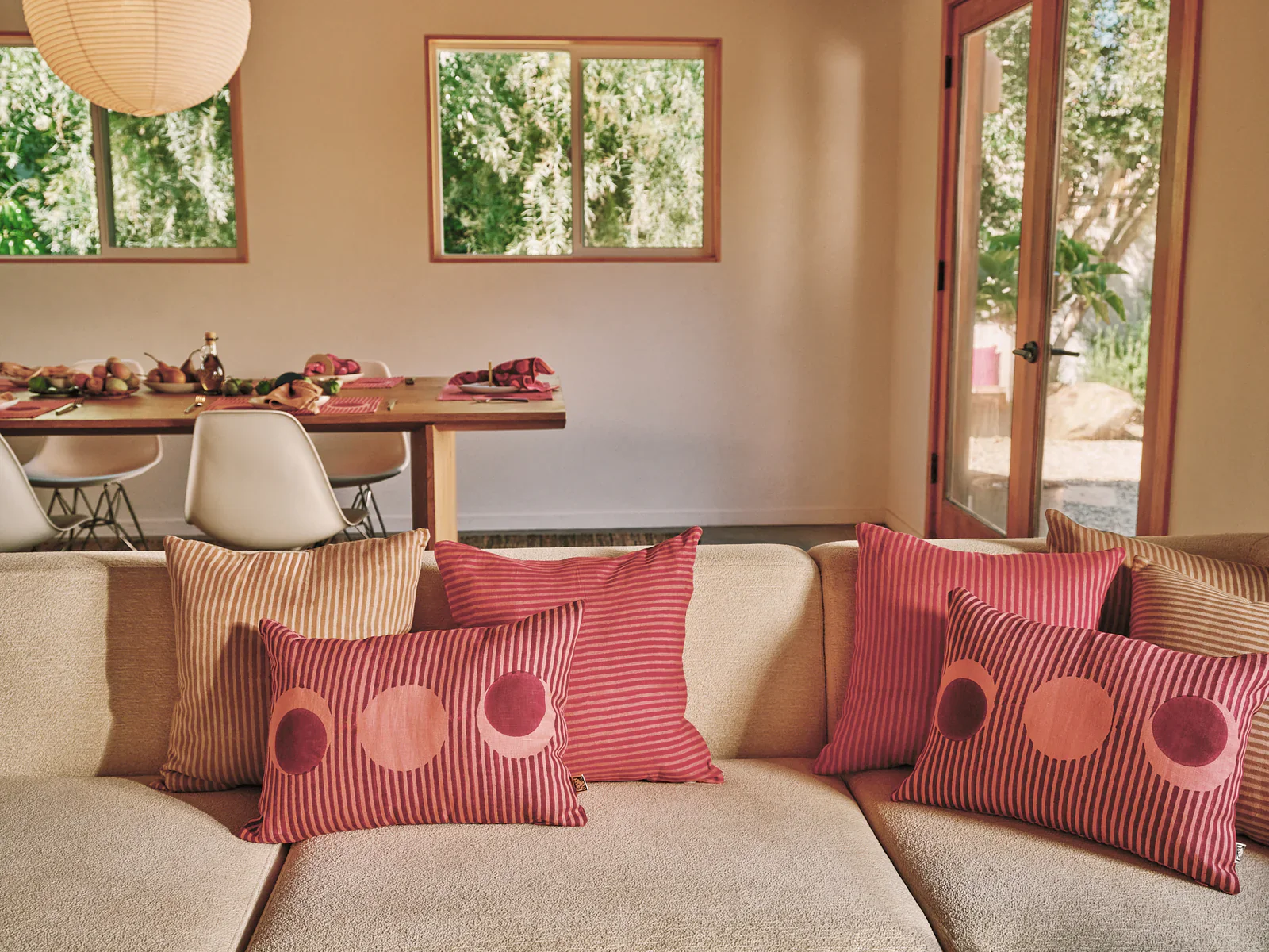 desert stripes- block printed pillow cover rectangle - Image 6