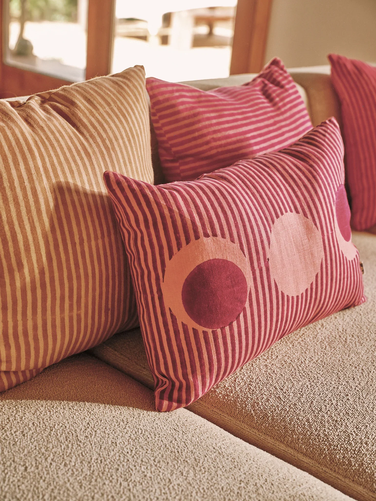 desert stripes- block printed pillow cover rectangle - Image 7