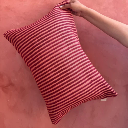 desert stripes- block printed pillow cover rectangle - Image 8