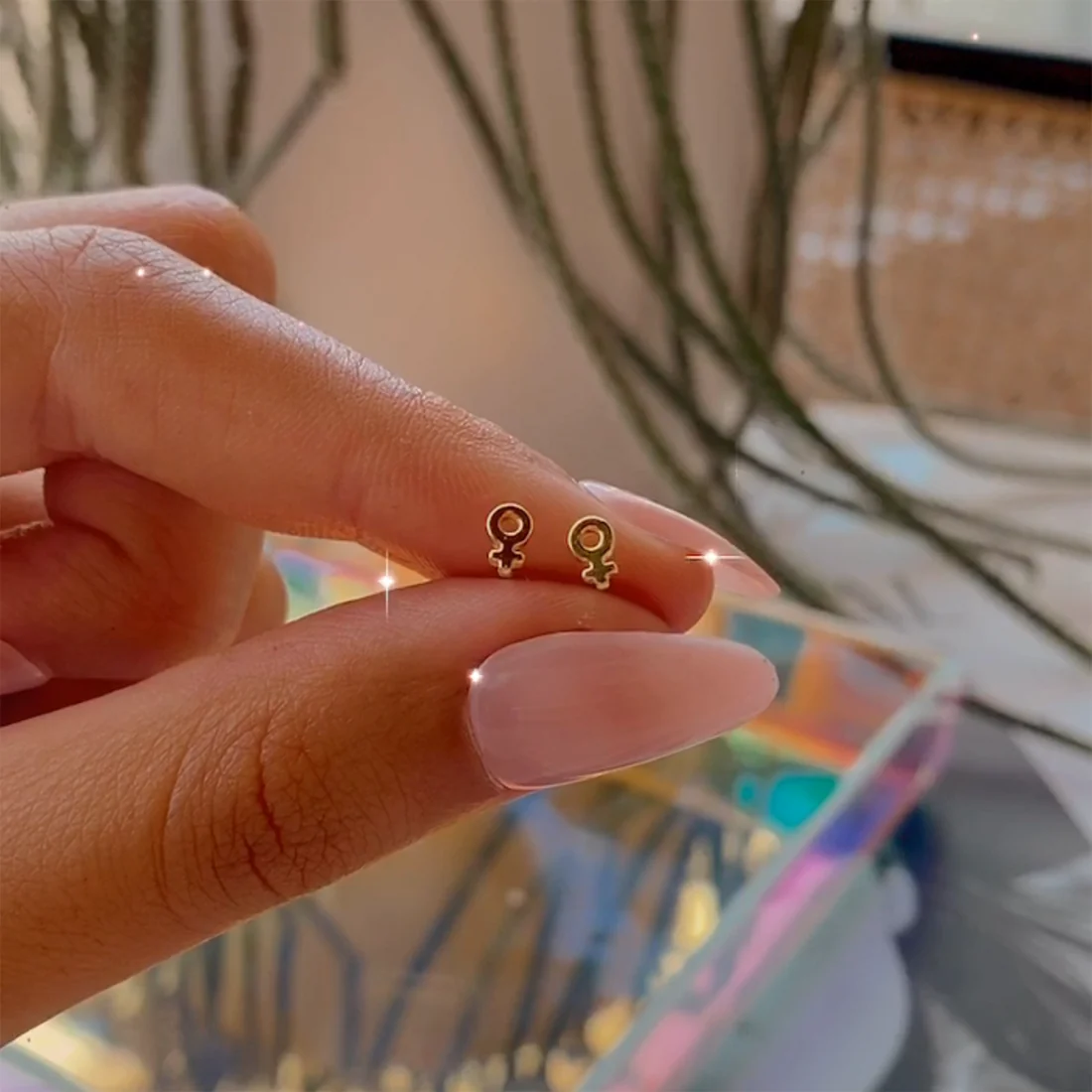 femme vermeil studs - Image 3