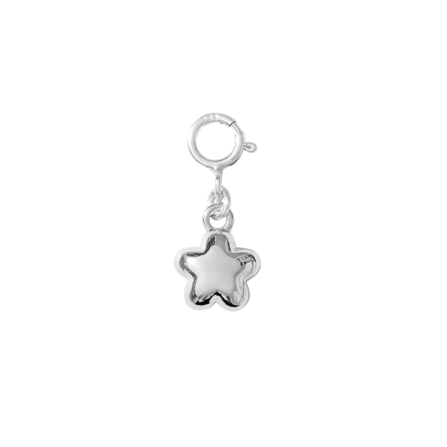 hair clip charm — fluffy flower (silver)