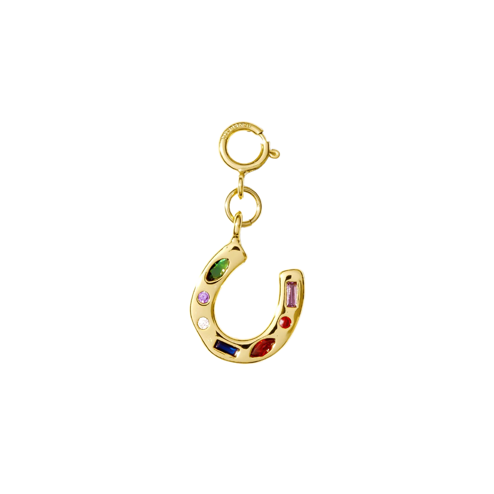 hair clip charm — lucky horseshoe (w. multicolored gems) - Image 2