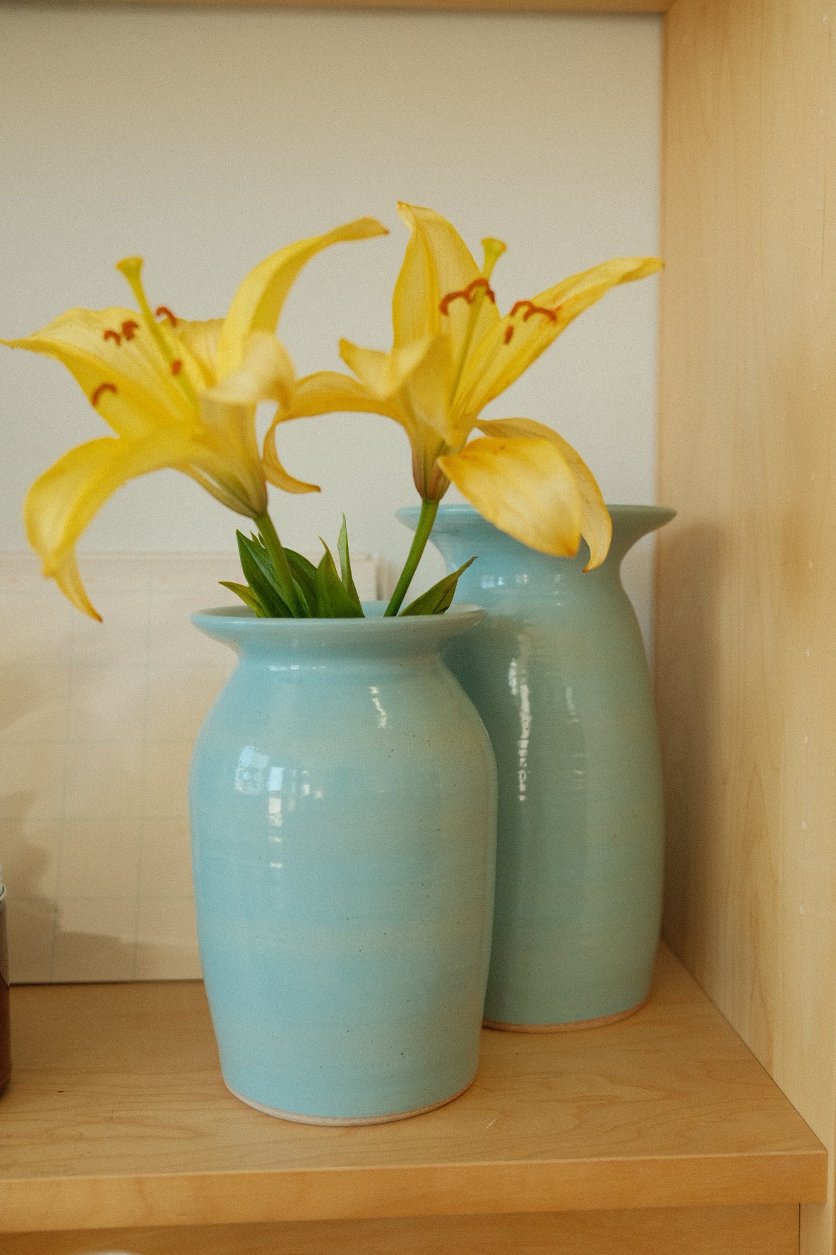handmade ceramic baby blue vase - Image 3
