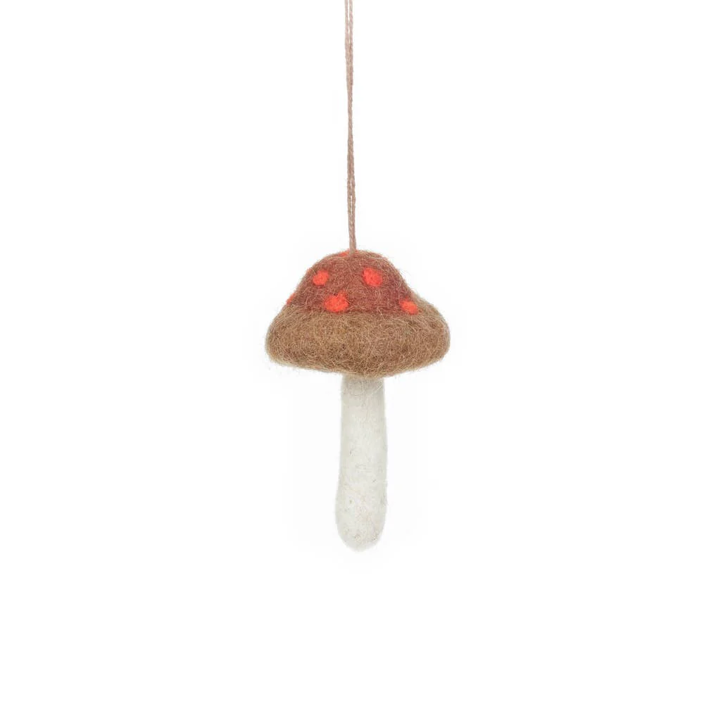 handmade felt wild foraged mushroom ornament - Image 2