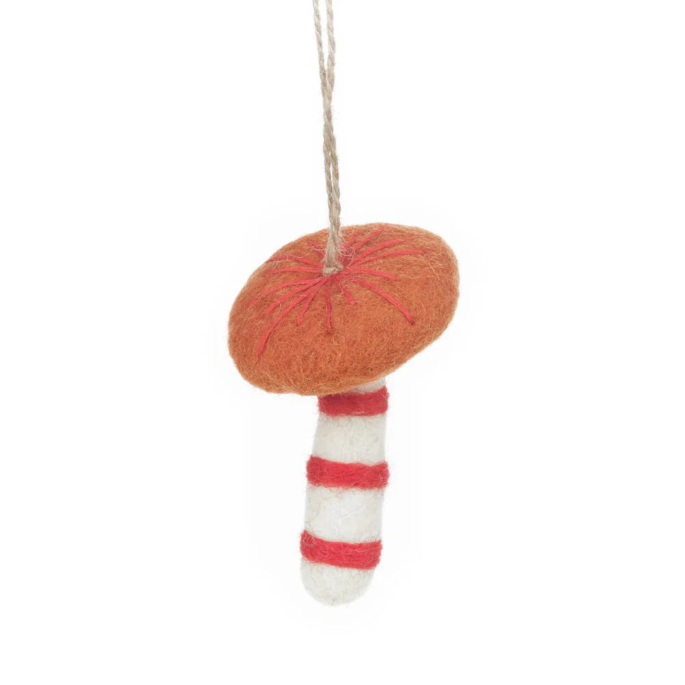 handmade felt wild foraged mushroom ornament - Image 3