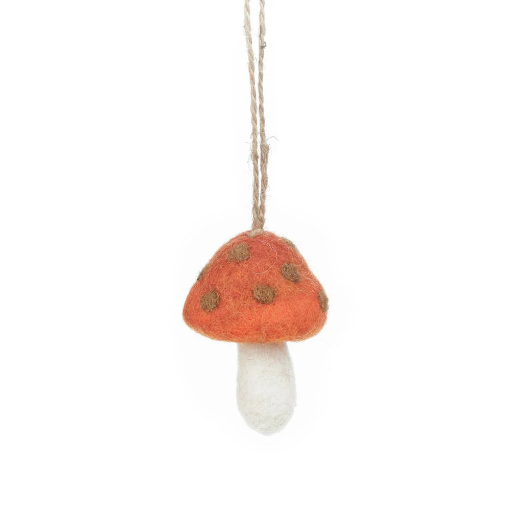 handmade felt wild foraged mushroom ornament - Image 4