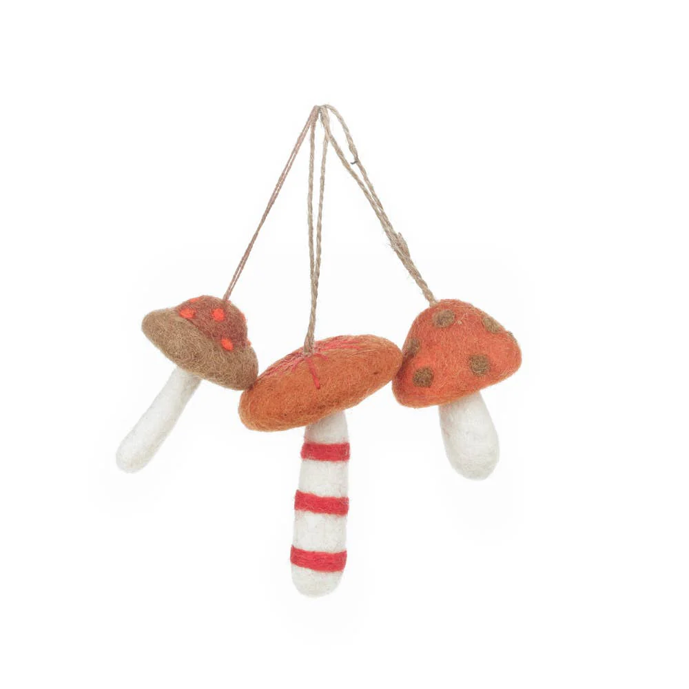 handmade felt wild foraged mushroom ornament - Image 5