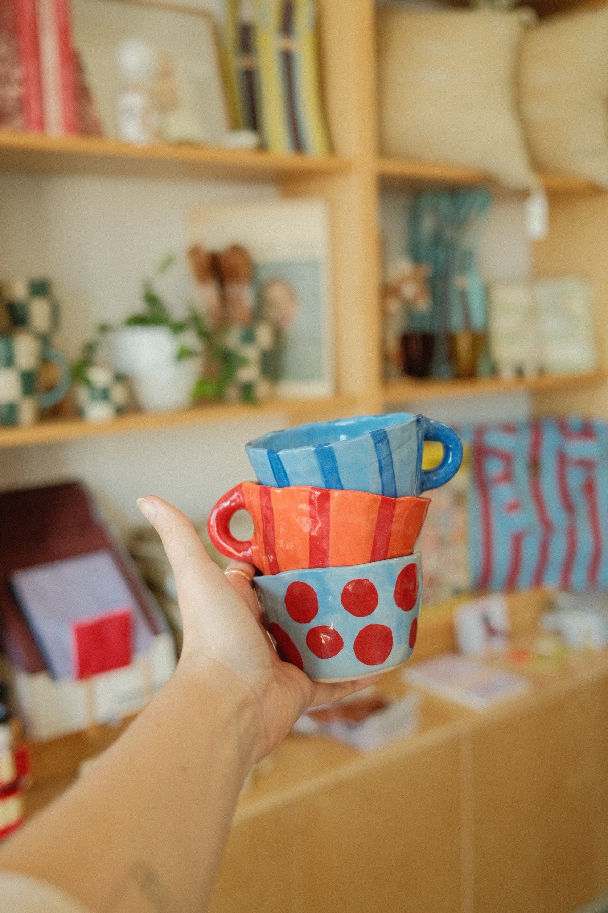 handpinched striped/dot mug - Image 2