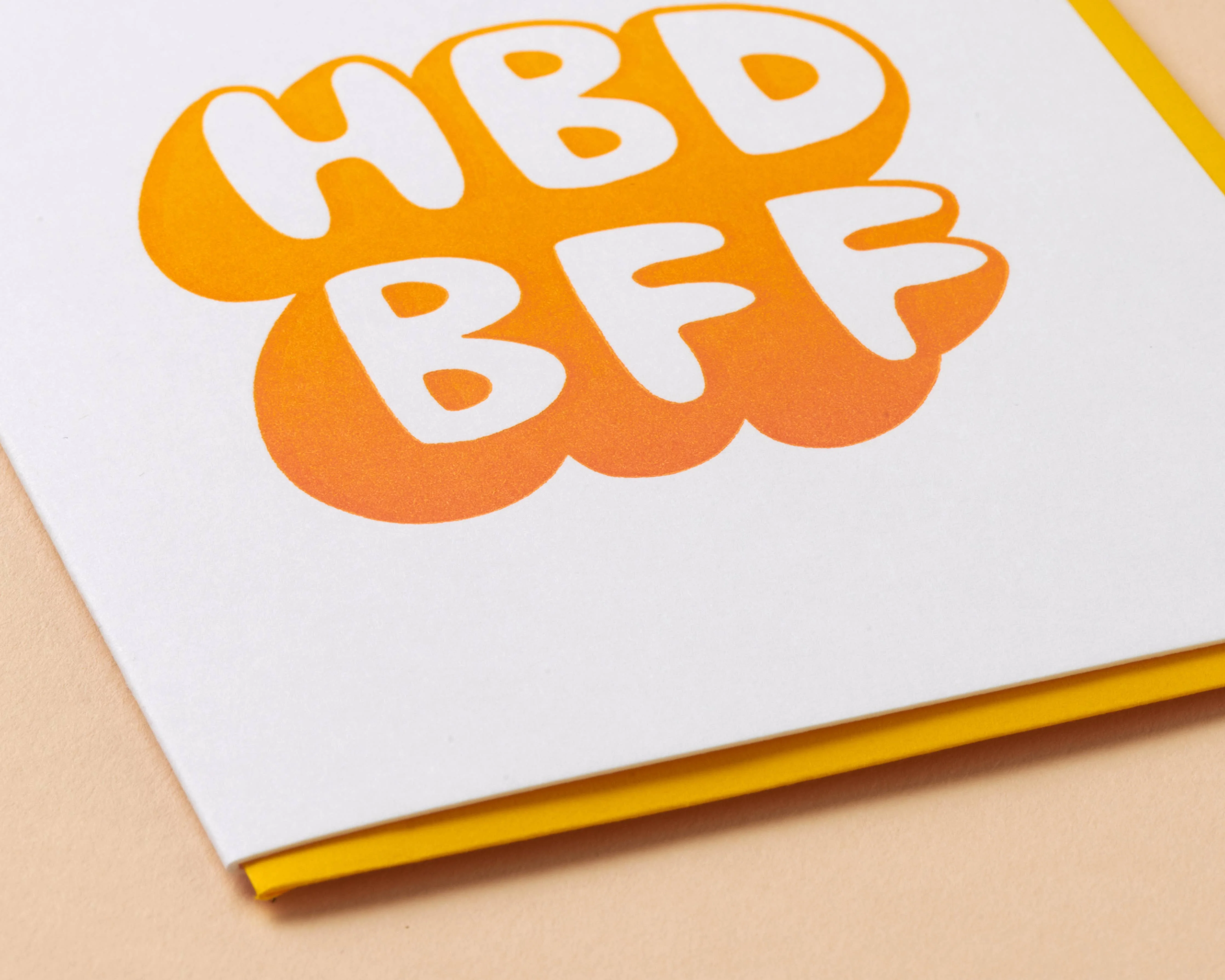 HBD BFF birthday letterpress greeting card - Image 2