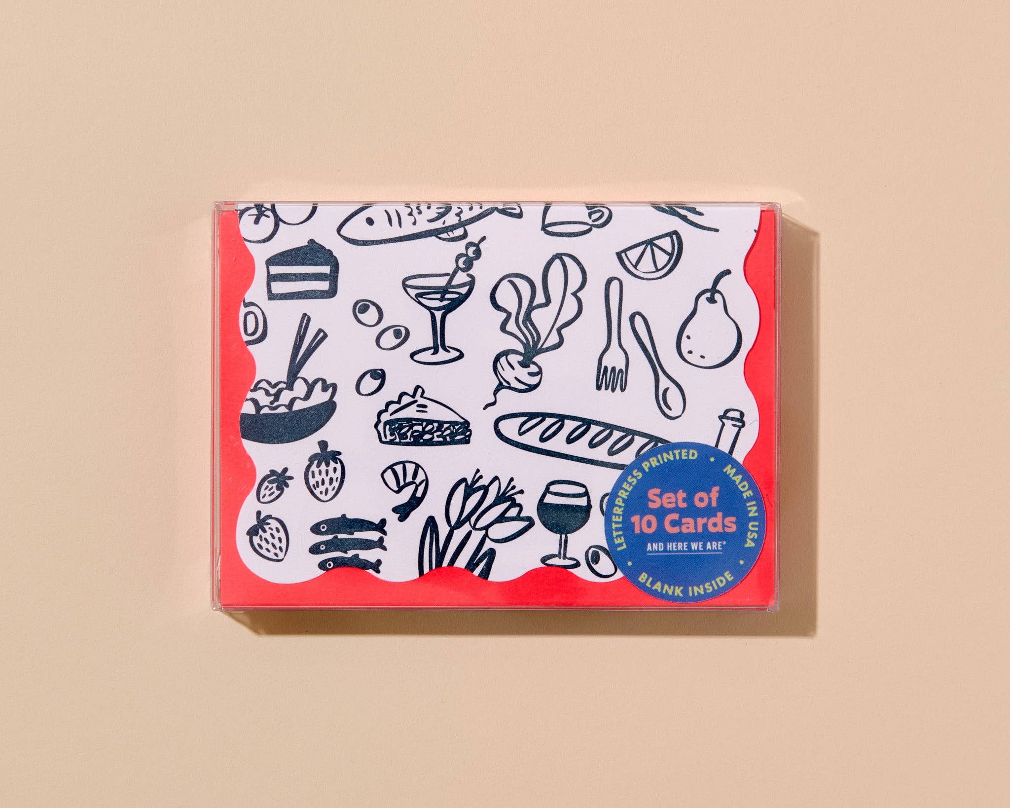 icons scalloped  letterpress card set of 10 - Image 2