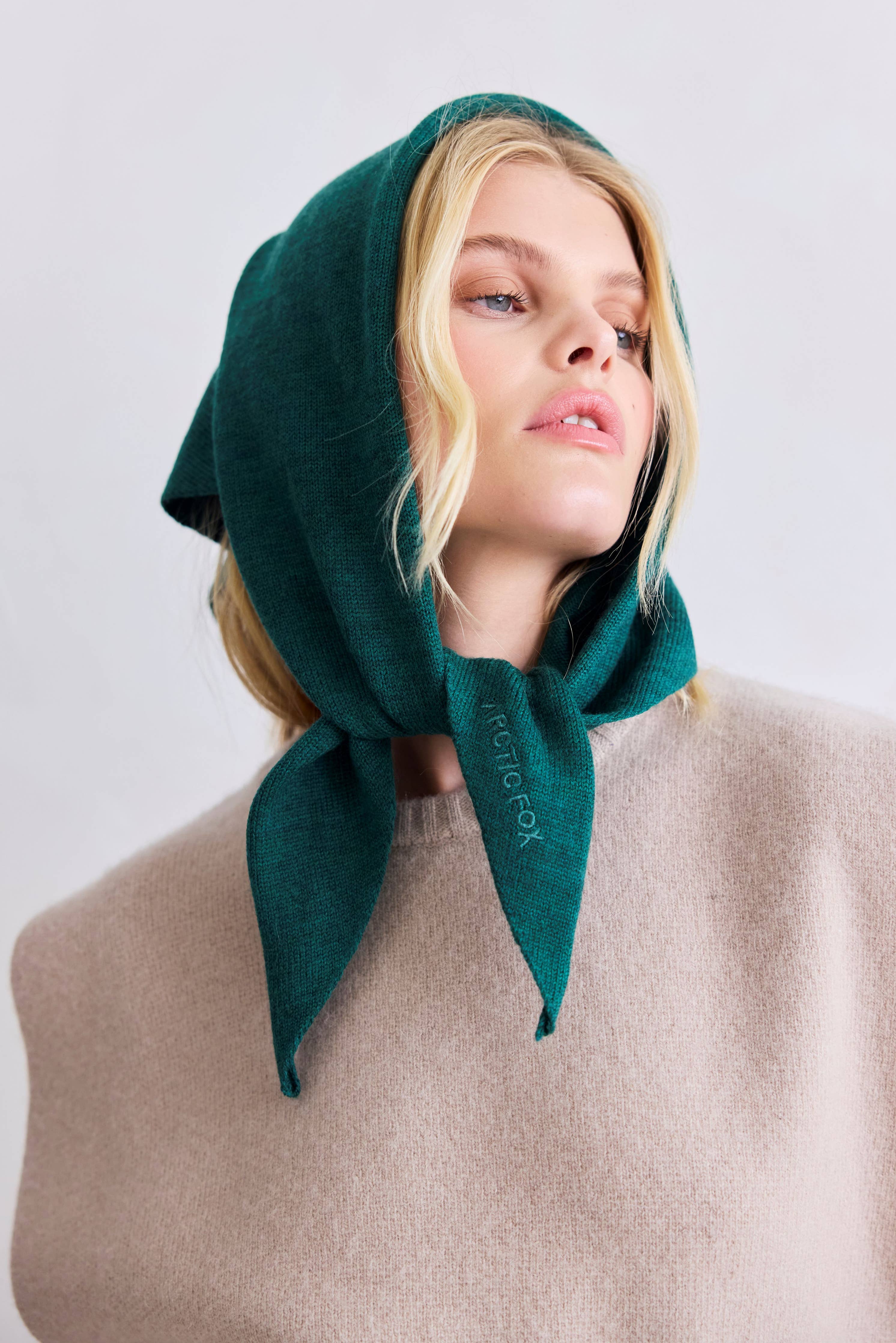 merino wool triangle scarf - alpine fern - Image 2