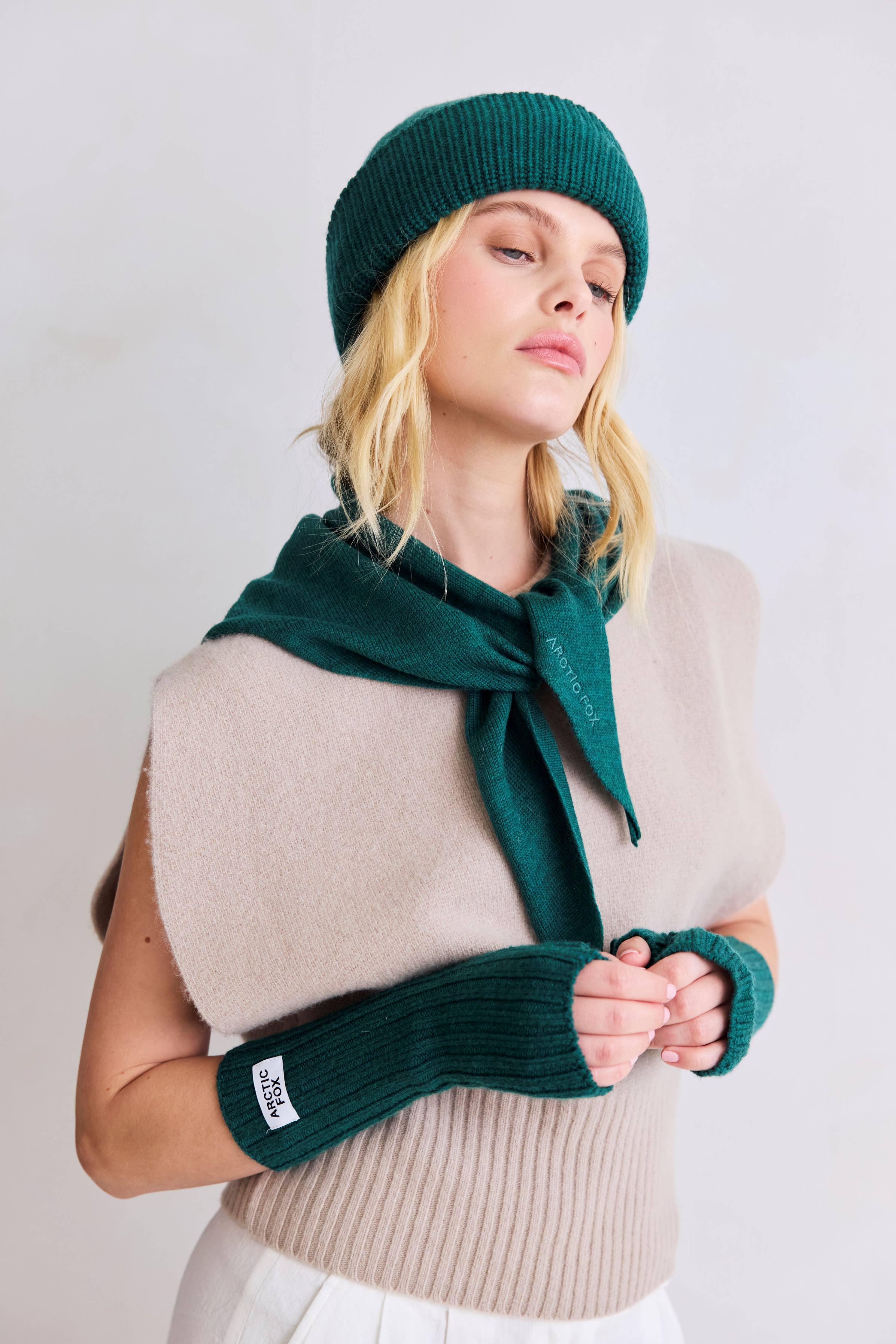 merino wool triangle scarf - alpine fern - Image 5