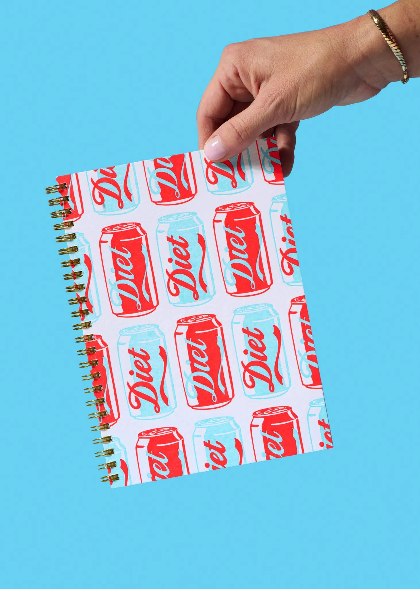 modern letterpress spiral notebook— diet soda
