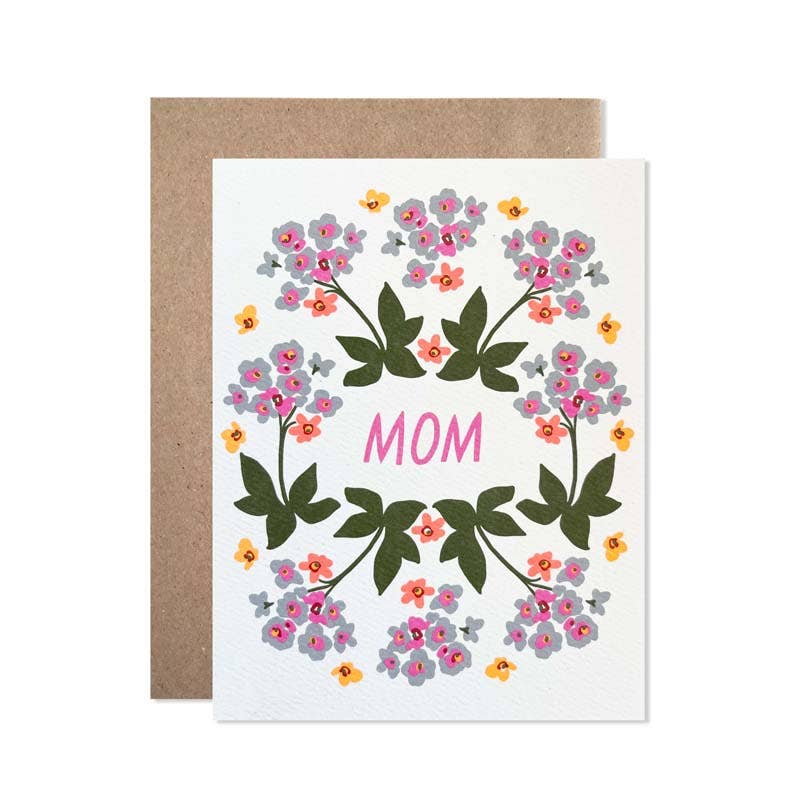 MOM blue wreath card