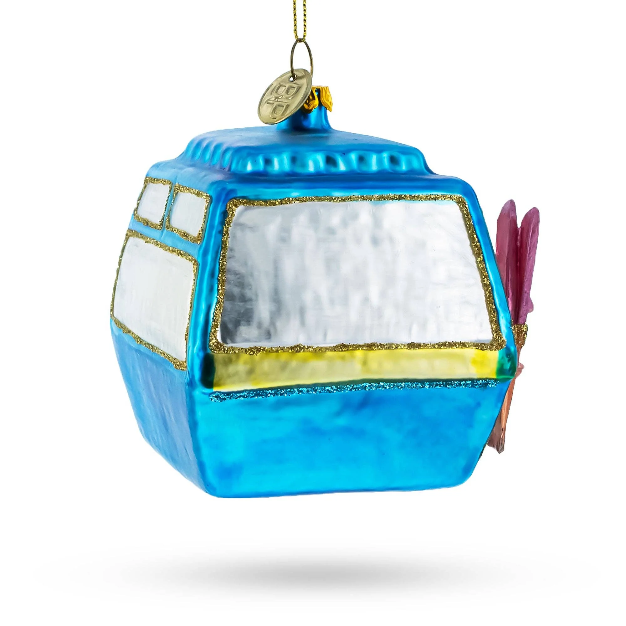 mountain bliss ski gondola glass ornament - Image 2