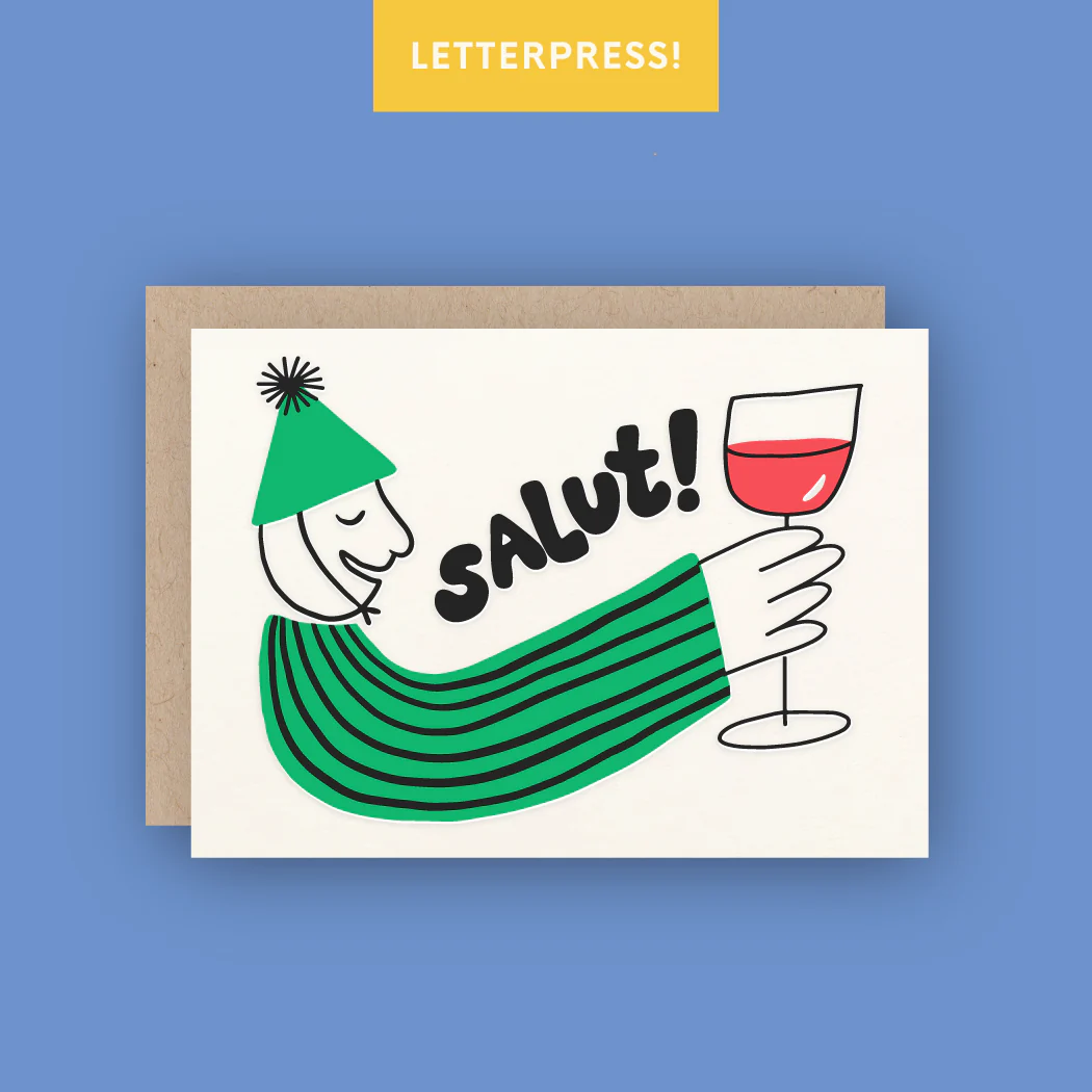 salut letterpress greeting card