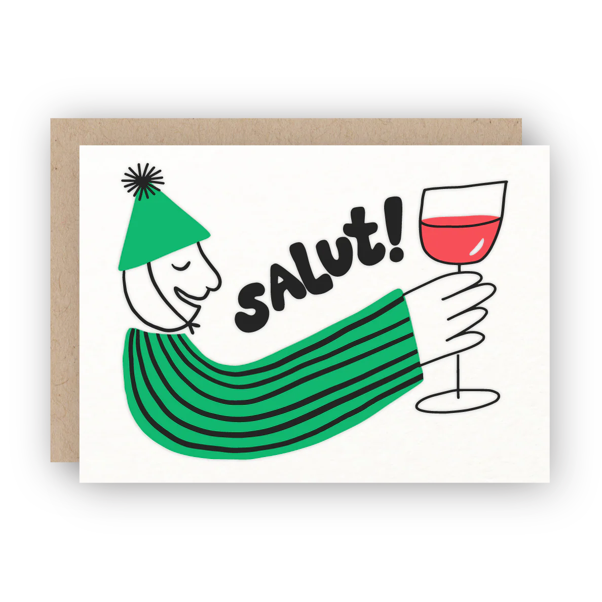 salut letterpress greeting card - Image 2