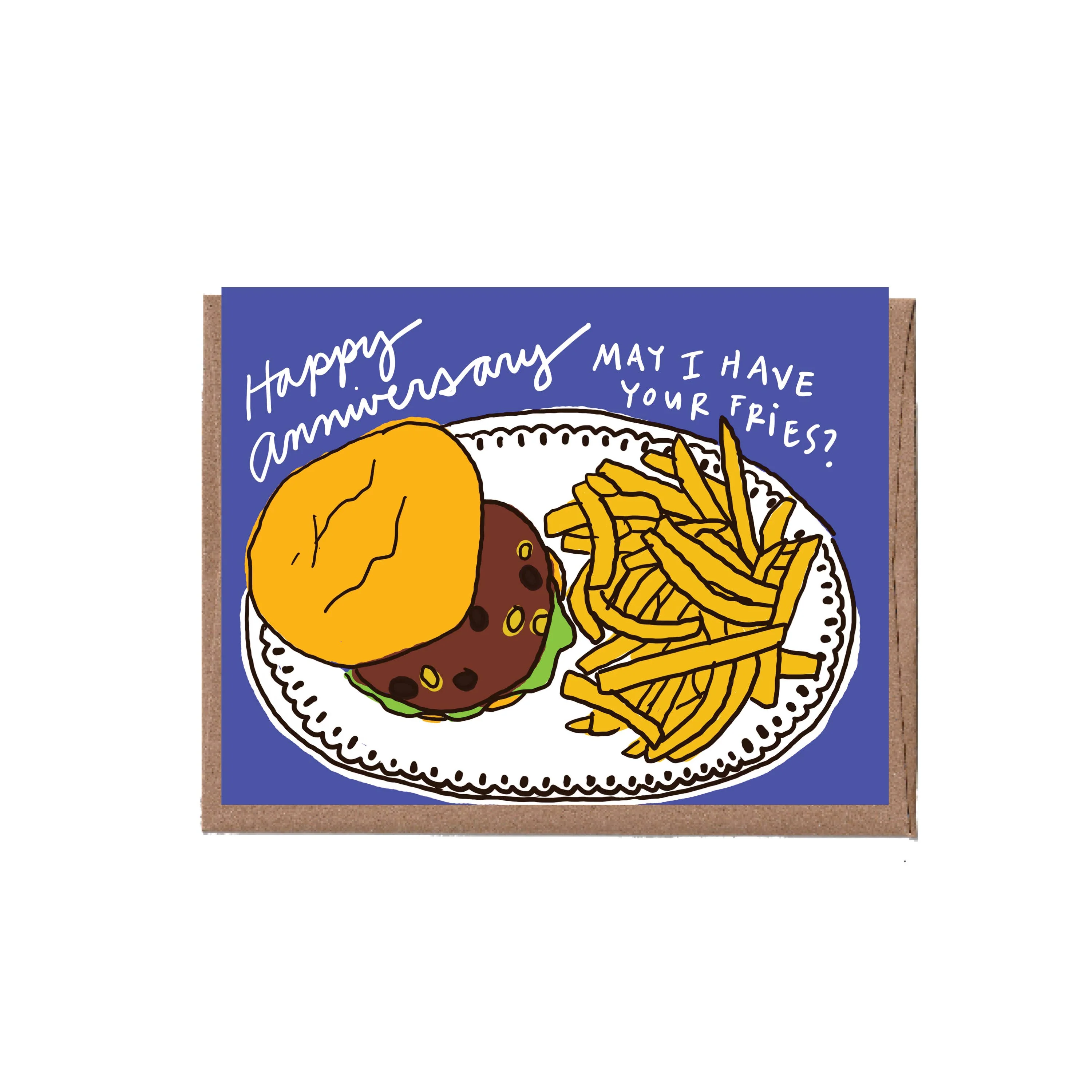 scratch & sniff fries anniversary greeting card