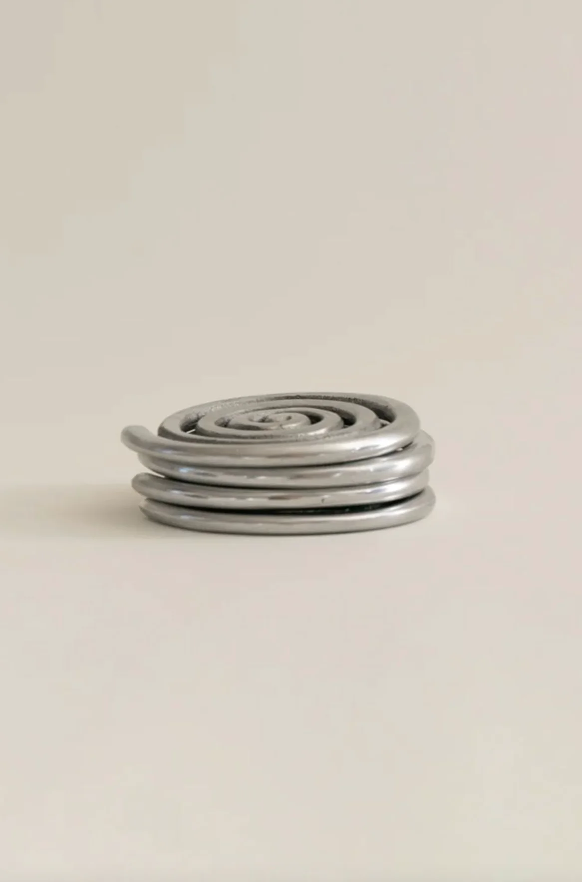silver plated spiral coaster set of 4 - Image 2