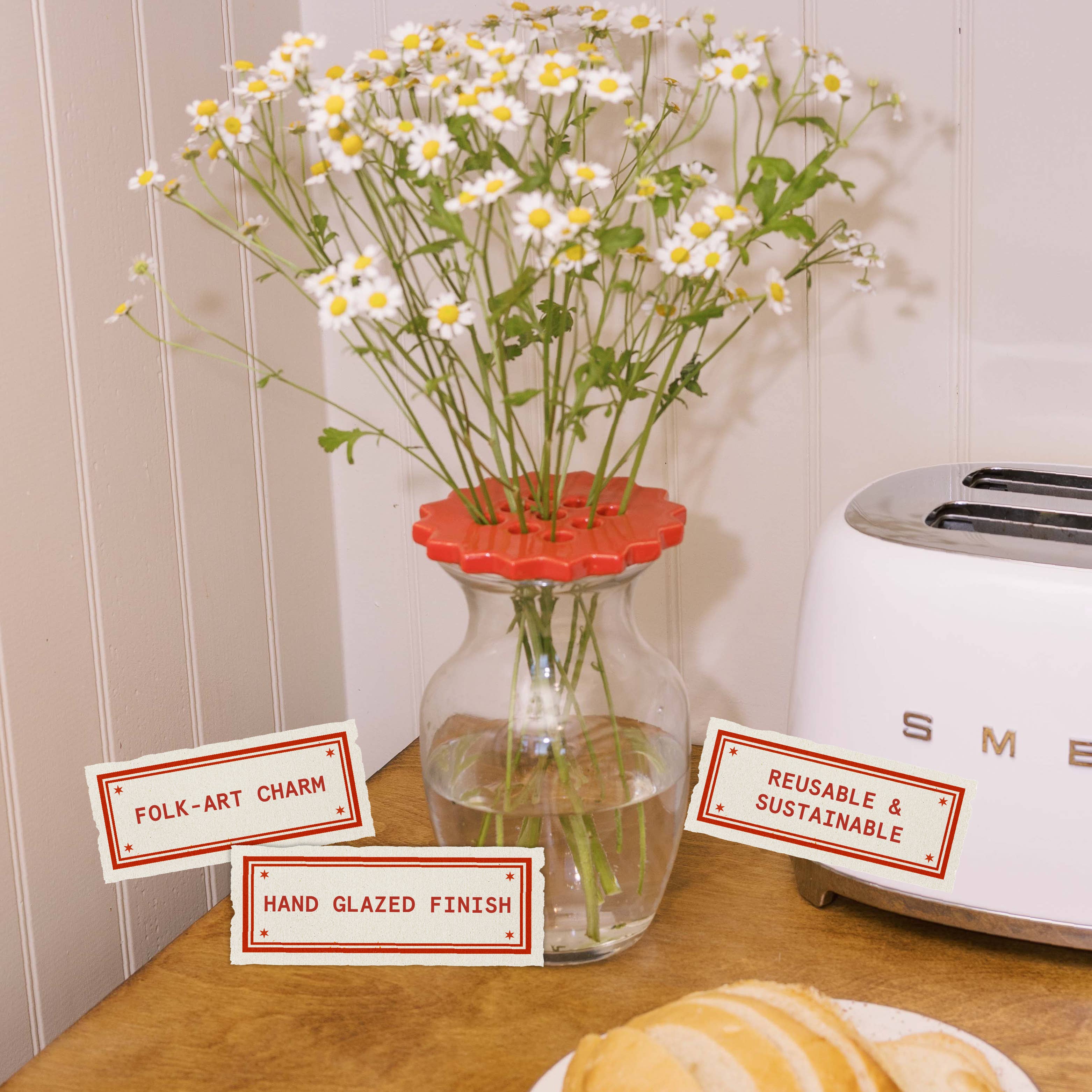 sunshine flower frog | ruby red | ceramic lid - Image 2