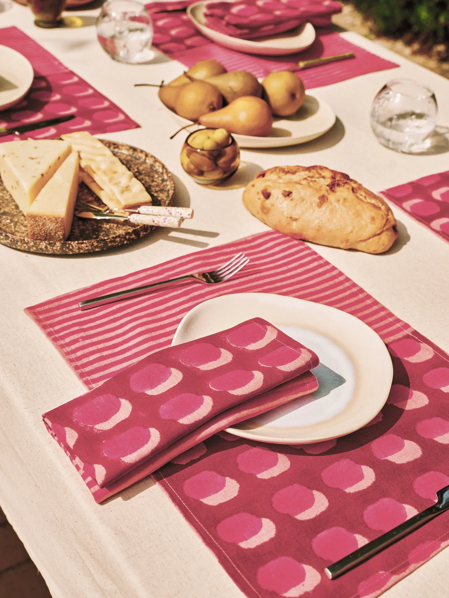 sonora block printed table napkins (set of 2) magneta - Image 2