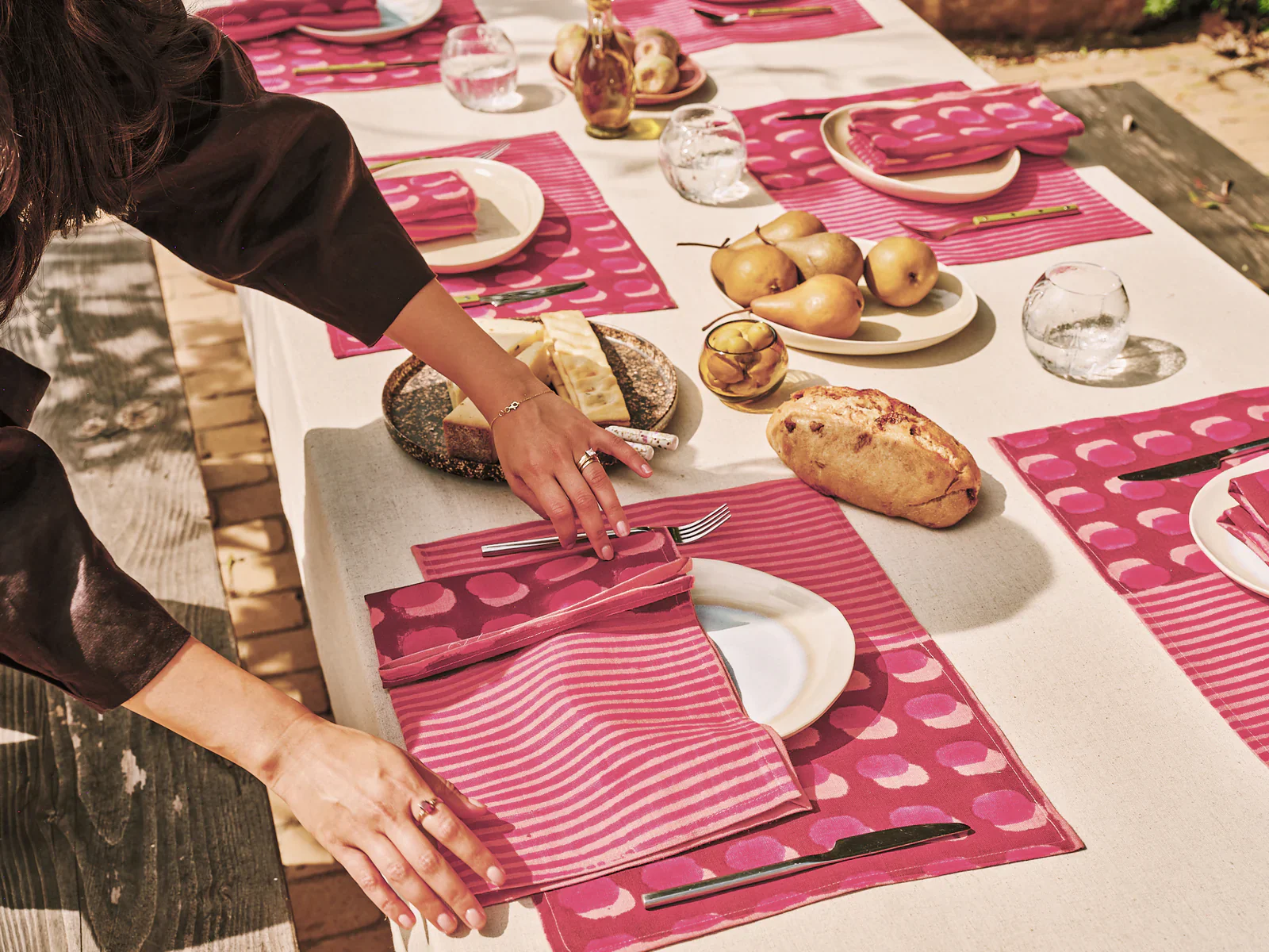 sonora block printed table napkins (set of 2) magneta - Image 5