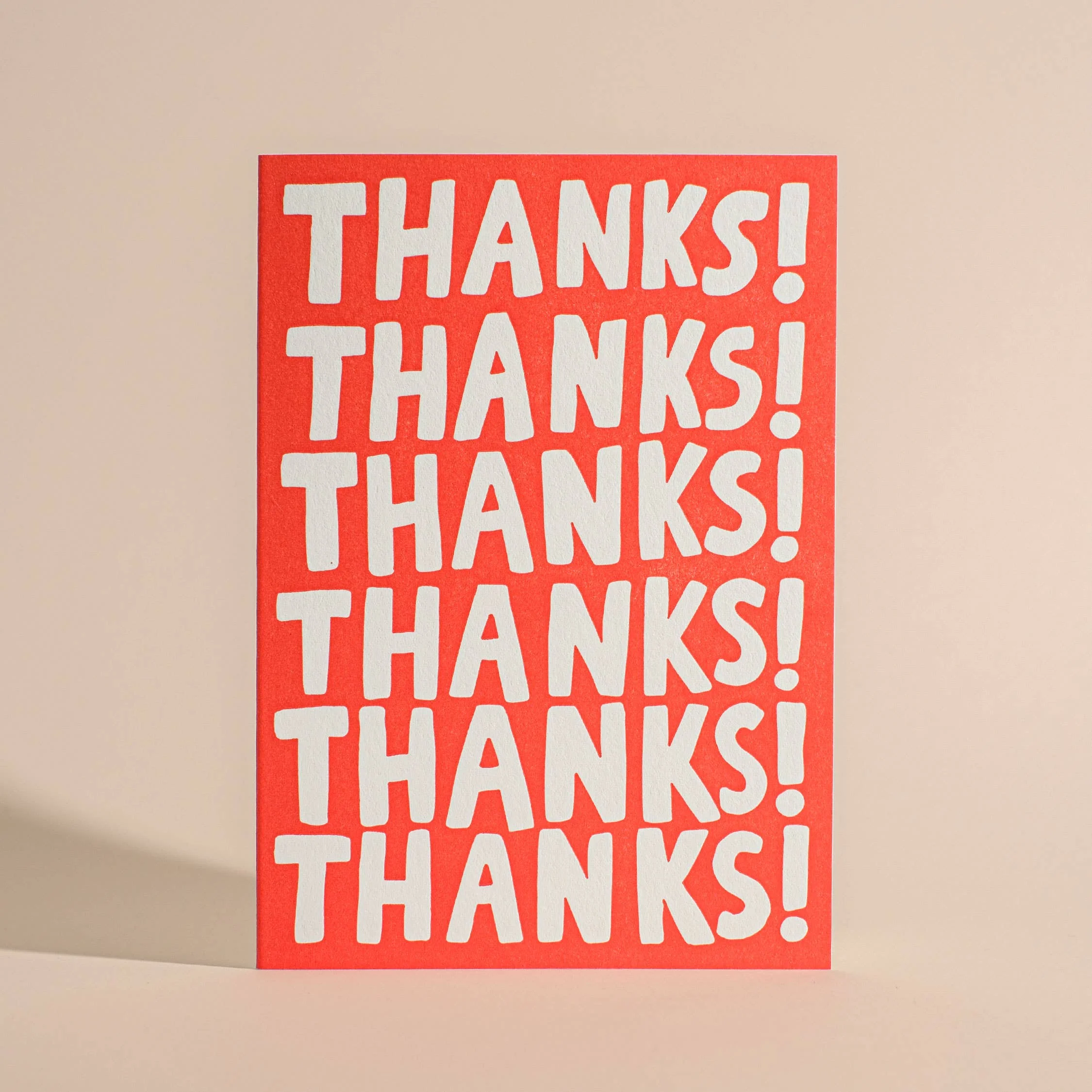 Thanks! Thanks! Thanks! letterpress greeting card