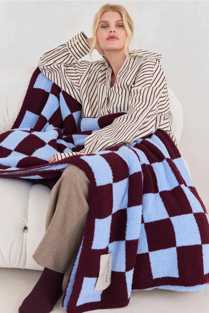the teddy throw - 100% recycled - checkered - Image 3