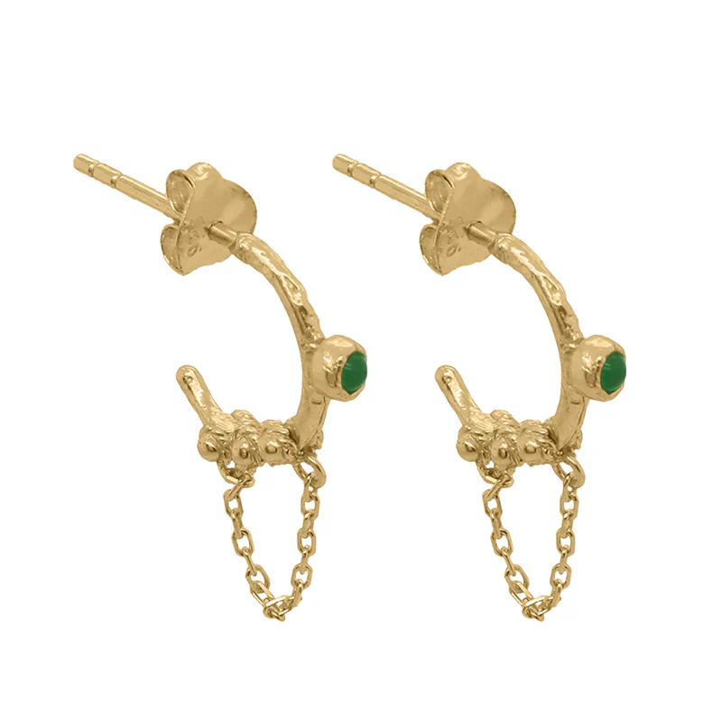 urraca earrings w. jade - Image 3