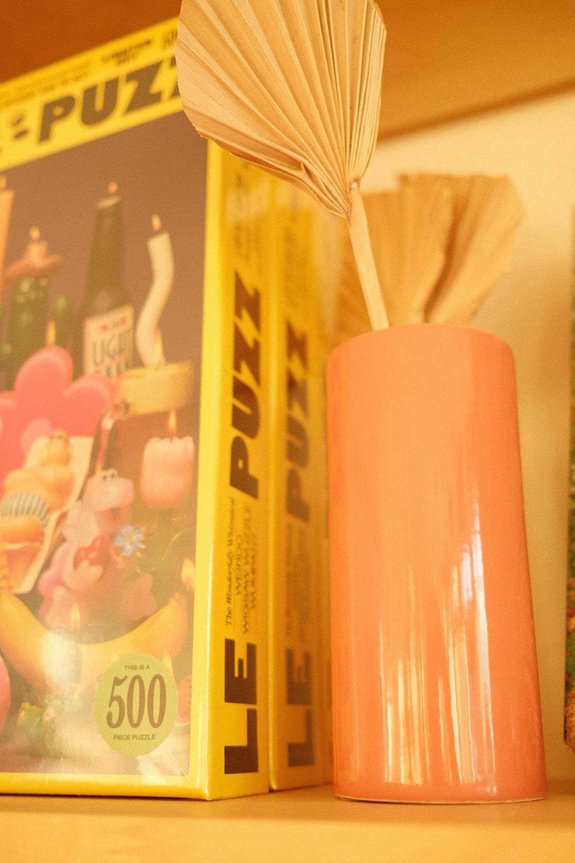 vintage peach ceramic handmade vase - Image 4