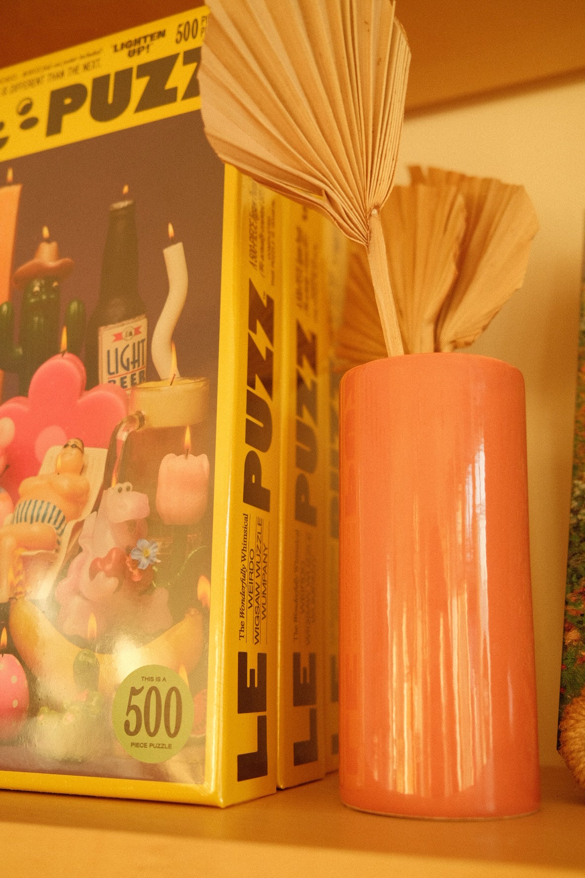 vintage peach ceramic handmade vase - Image 5