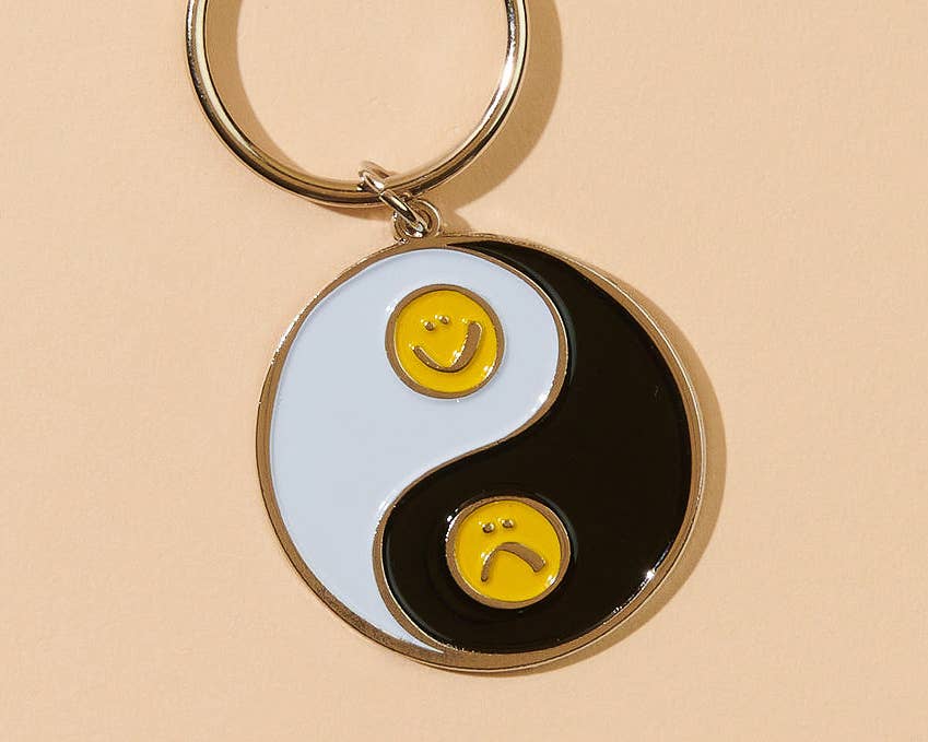 yin yang enamel keychain - bag charm - Image 2