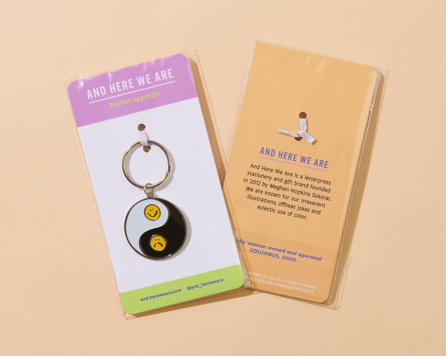 yin yang enamel keychain - bag charm - Image 4