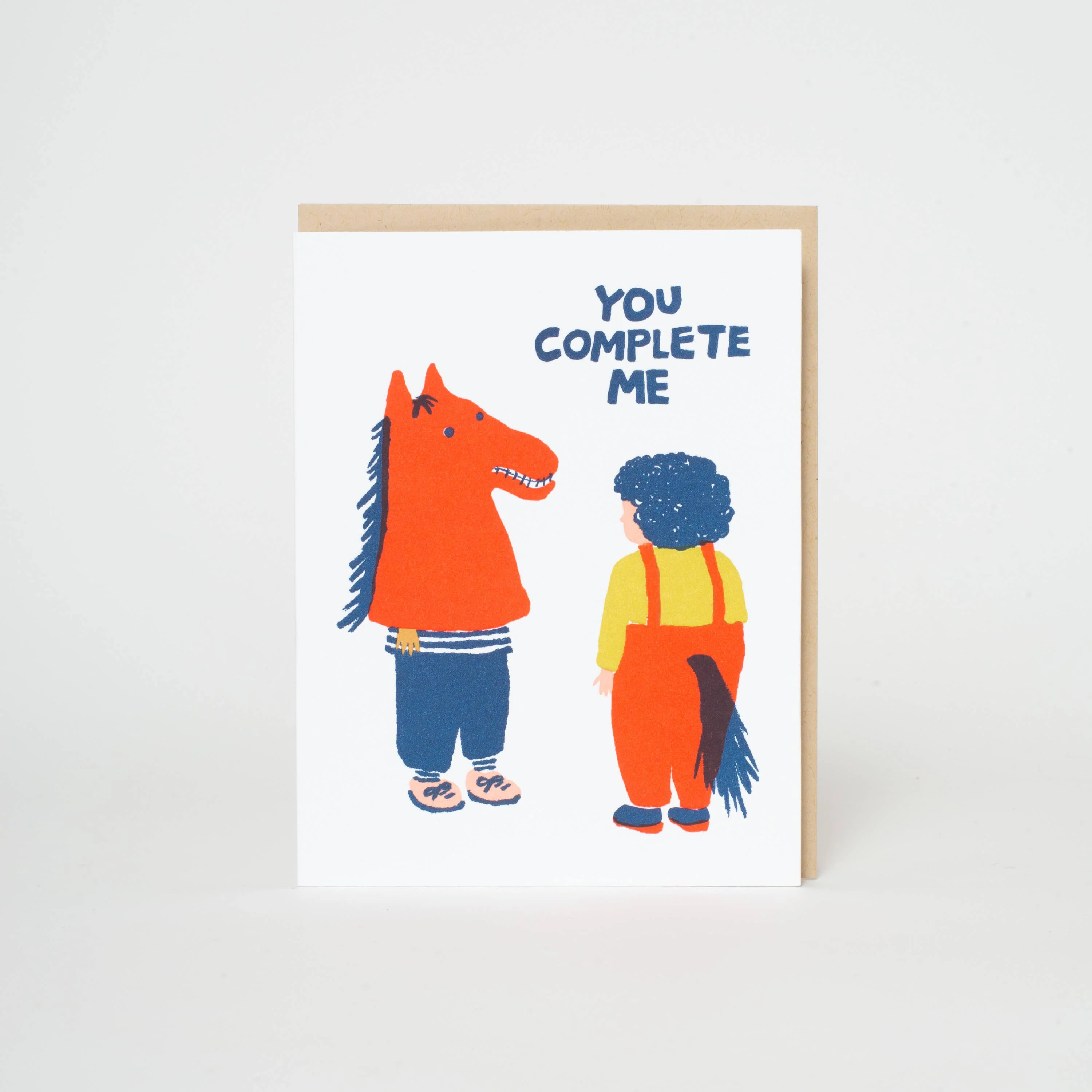 you complete me funny love letterpress greeting card - Image 2