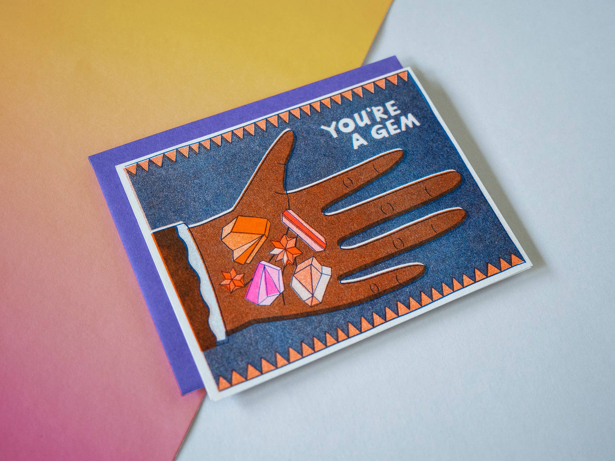 you're a gem - risograph greeting card - Image 2
