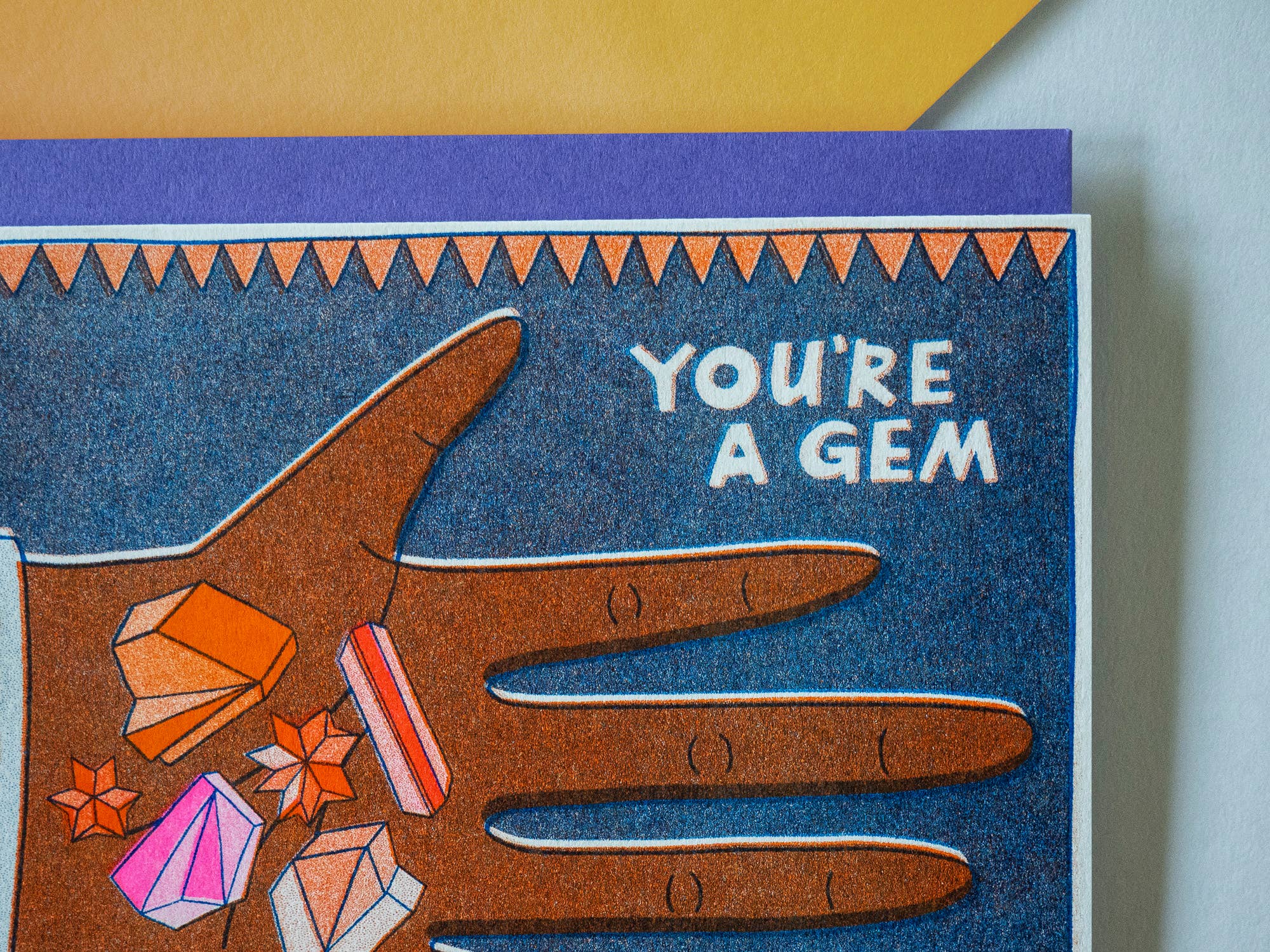 you're a gem - risograph greeting card - Image 4