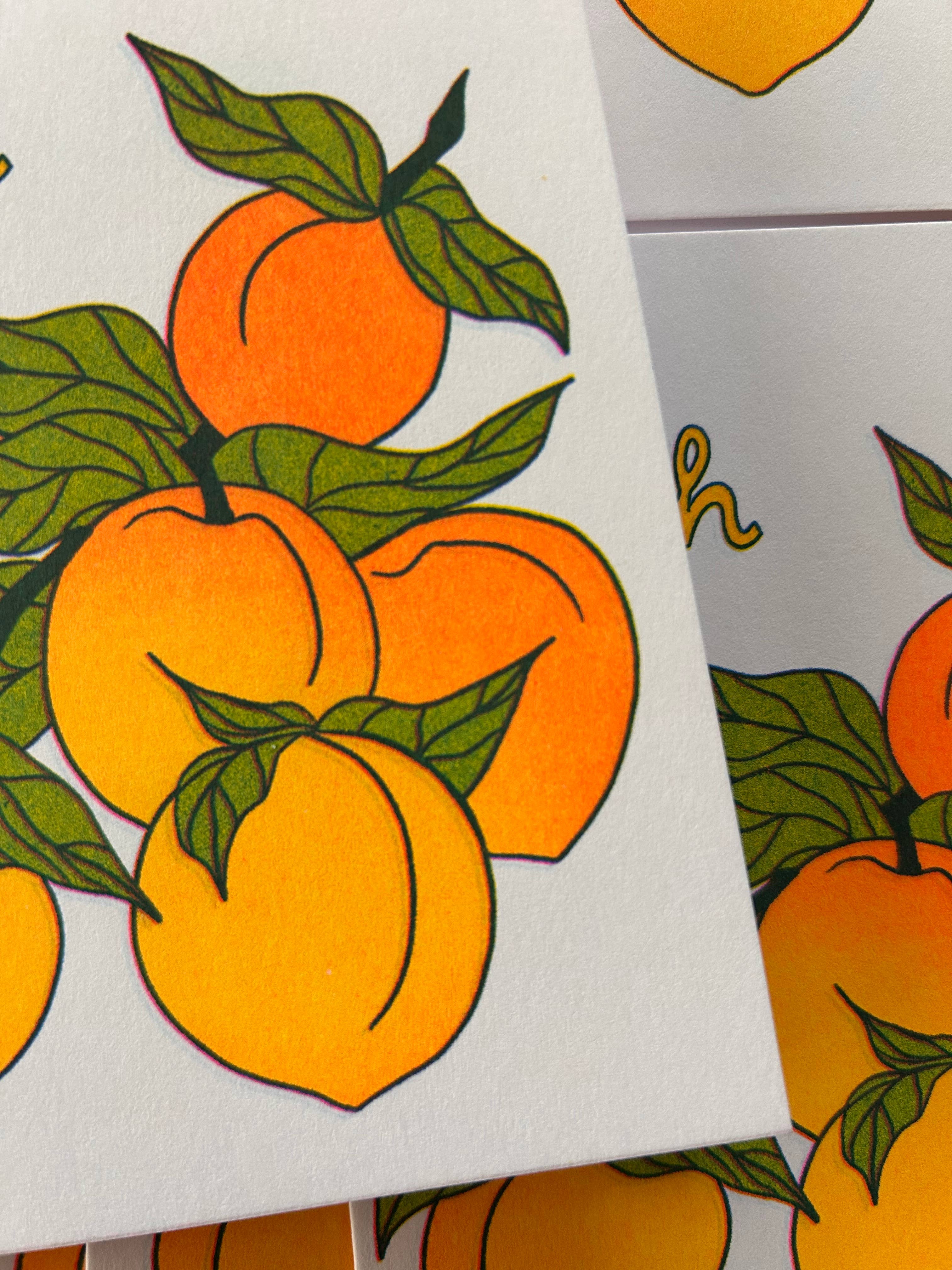 you're a peach - risograph greeting card - Image 2