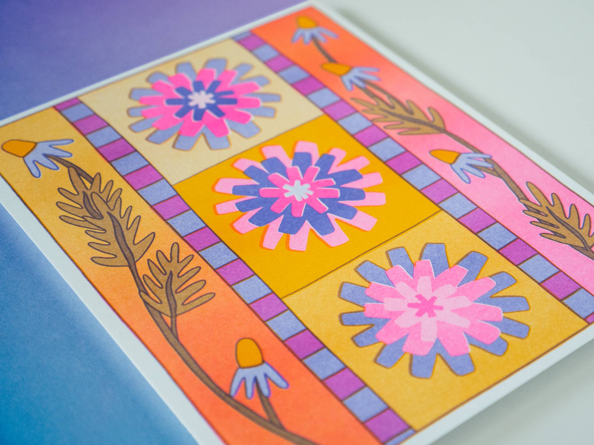 zinnia - risograph art print - Image 2