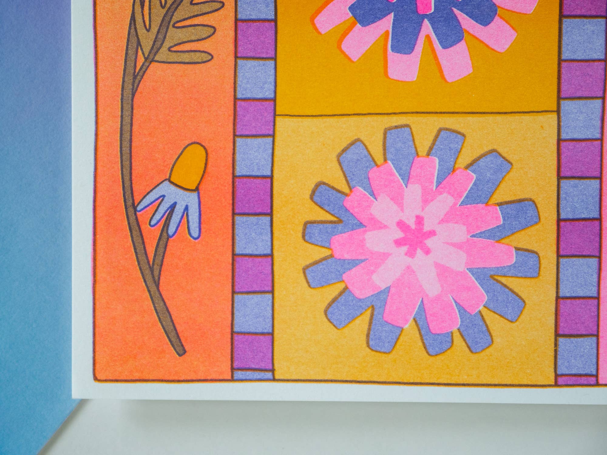 zinnia - risograph art print - Image 3